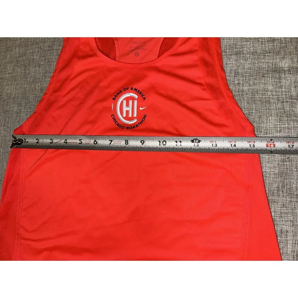 Nike Chicago Marathon Tank Top Small‎ Red Dry Fit Singlet Running Spellout